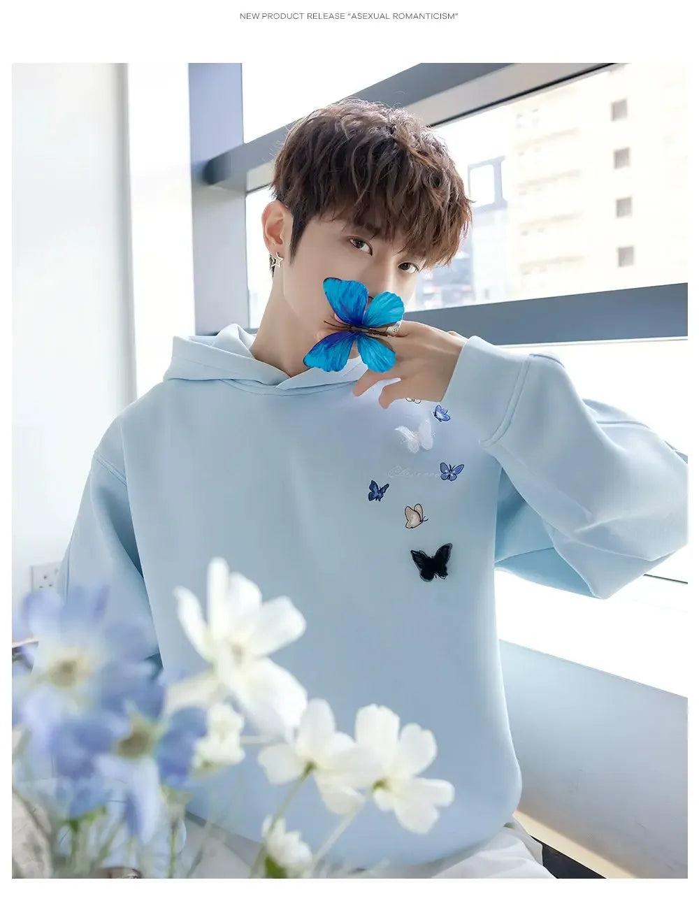 Chuan Butterflies Graphic Hoodie-korean-fashion-Hoodie-Chuan's Closet-OH Garments