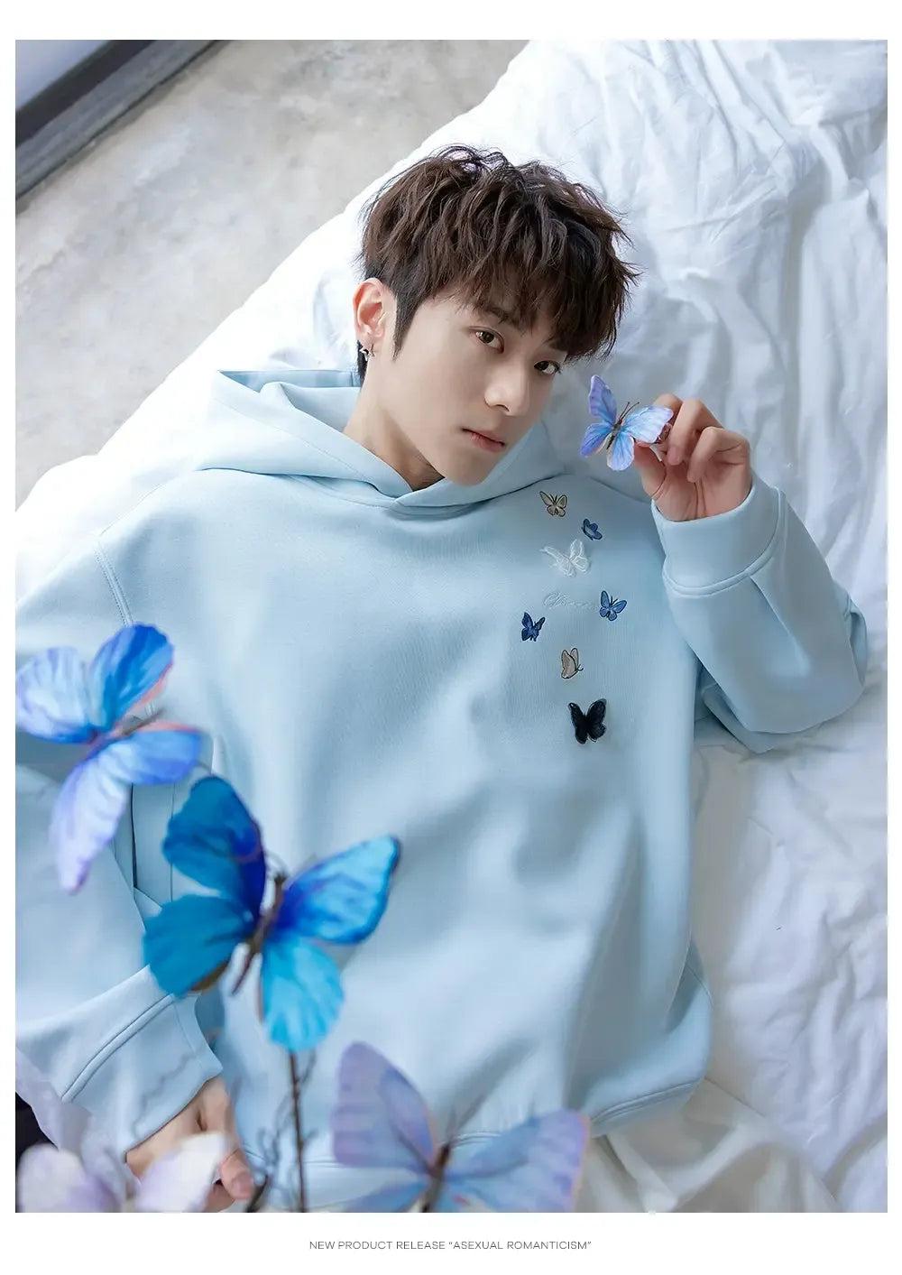 Chuan Butterflies Graphic Hoodie-korean-fashion-Hoodie-Chuan's Closet-OH Garments