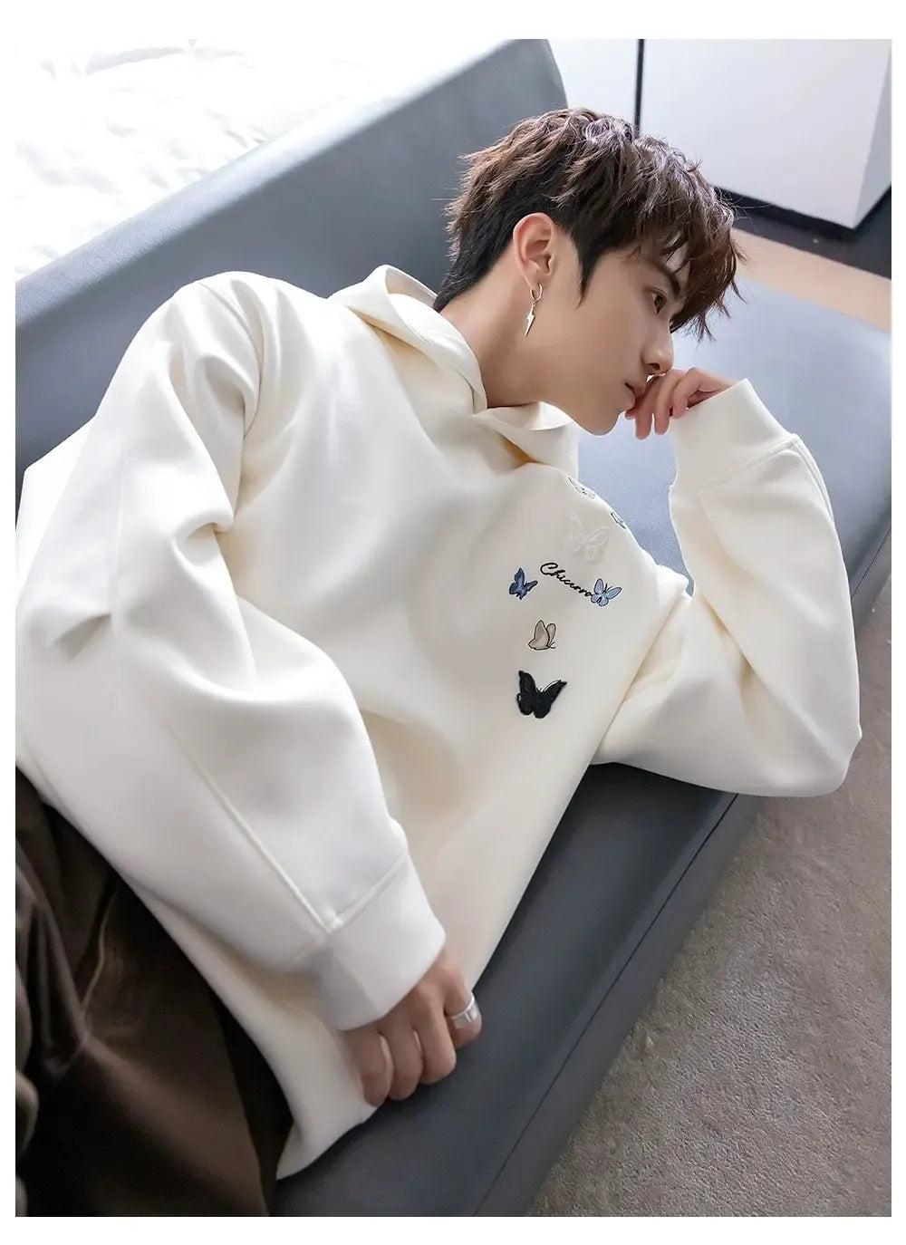 Chuan Butterflies Graphic Hoodie-korean-fashion-Hoodie-Chuan's Closet-OH Garments