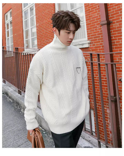 Chuan Cable Knit Cozy Fit Turtleneck-korean-fashion-Turtleneck-Chuan's Closet-OH Garments