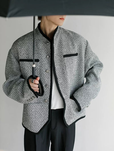 Chuan Casual Button-Down Tweed Jacket-korean-fashion-Jacket-Chuan's Closet-OH Garments