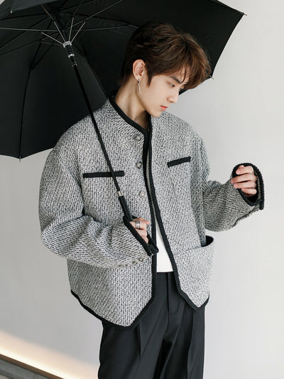 Chuan Casual Button-Down Tweed Jacket-korean-fashion-Jacket-Chuan's Closet-OH Garments