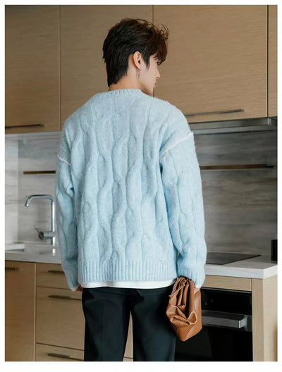 Chuan Casual Cable Knit Sweater-korean-fashion-Sweater-Chuan's Closet-OH Garments