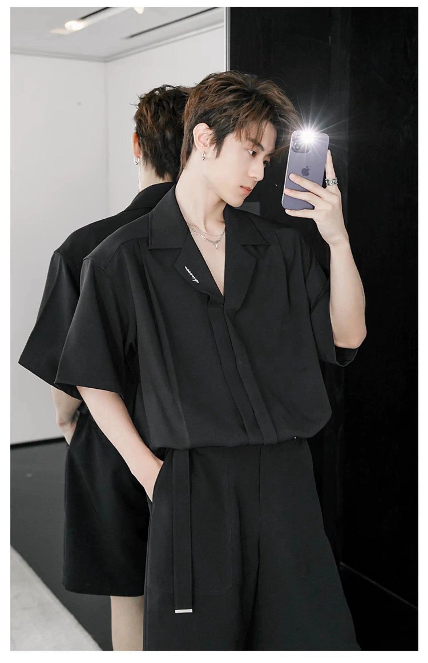 Chuan Casual Hidden Buttoned Shirt-korean-fashion-Shirt-Chuan's Closet-OH Garments