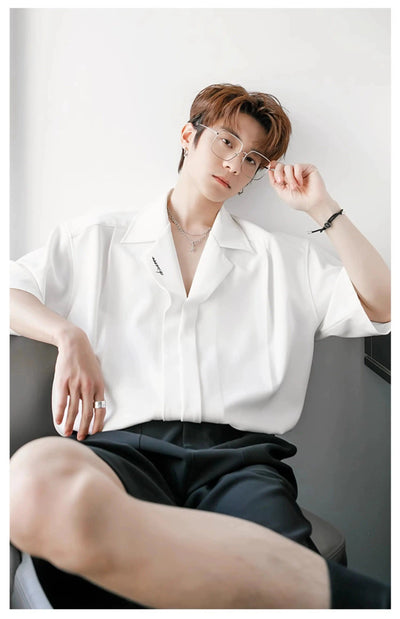 Chuan Casual Hidden Buttoned Shirt-korean-fashion-Shirt-Chuan's Closet-OH Garments