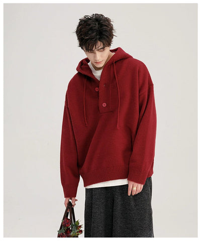 Chuan Casual Solid Color Hooded Sweater-korean-fashion-Sweater-Chuan's Closet-OH Garments