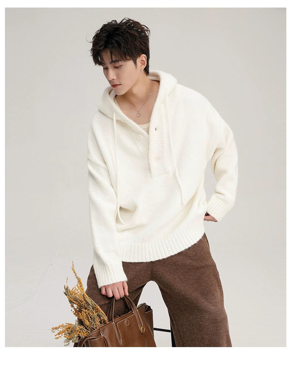 Chuan Casual Solid Color Hooded Sweater-korean-fashion-Sweater-Chuan's Closet-OH Garments