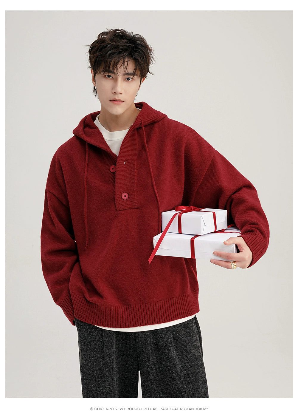 Chuan Casual Solid Color Knitted Hoodie-korean-fashion-Hoodie-Chuan's Closet-OH Garments