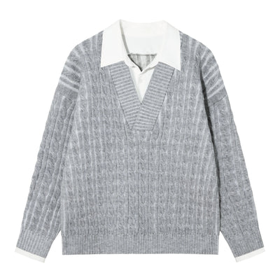Chuan Chain-Link Pattern Sweater-korean-fashion-Sweater-Chuan's Closet-OH Garments