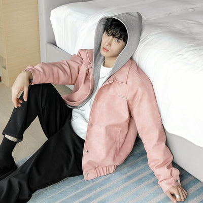 Chuan Chic Hooded PU Leather Jacket-korean-fashion-Jacket-Chuan's Closet-OH Garments