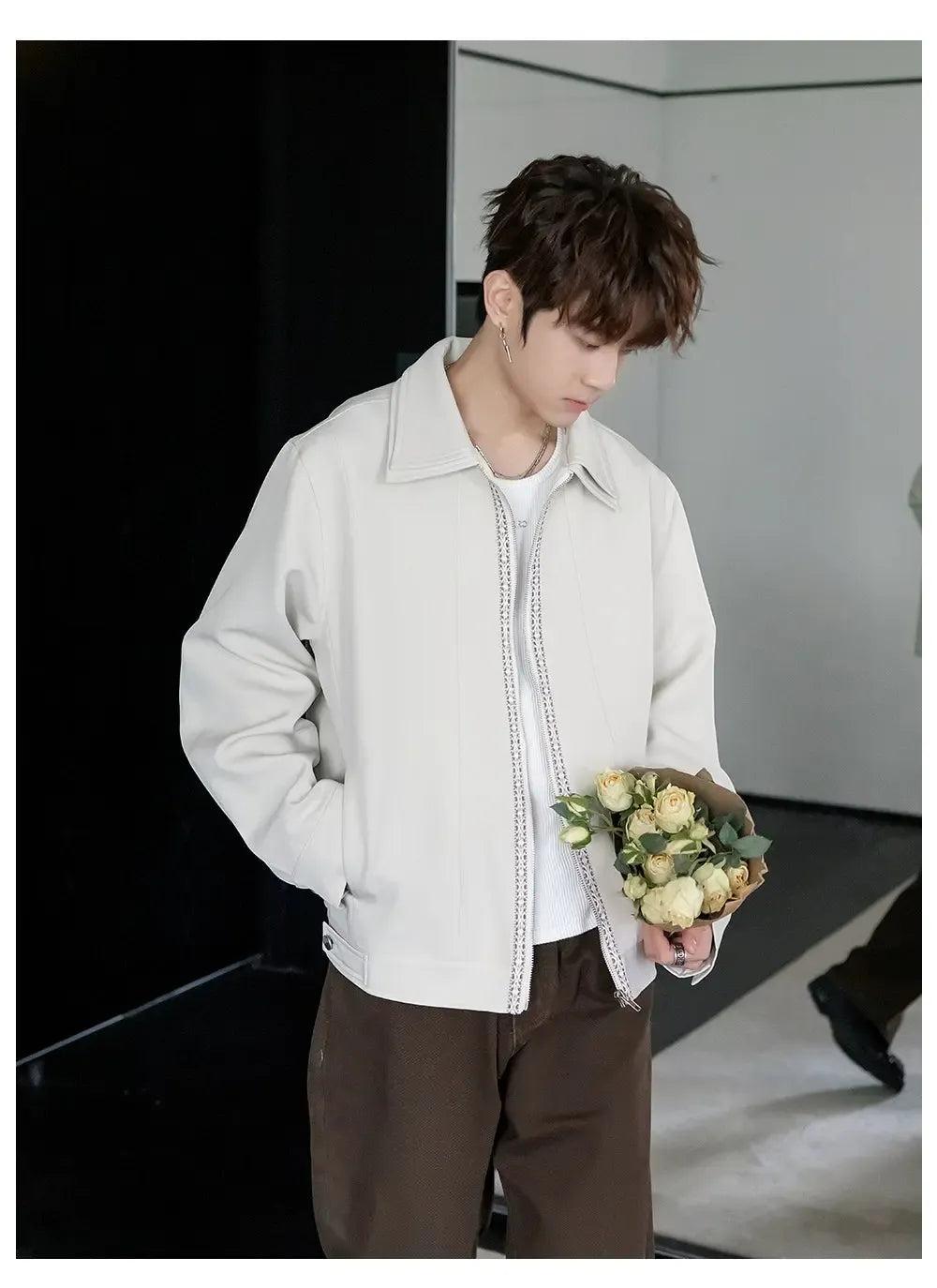 Chuan Chic Patterned Lining Jacket-korean-fashion-Jacket-Chuan's Closet-OH Garments