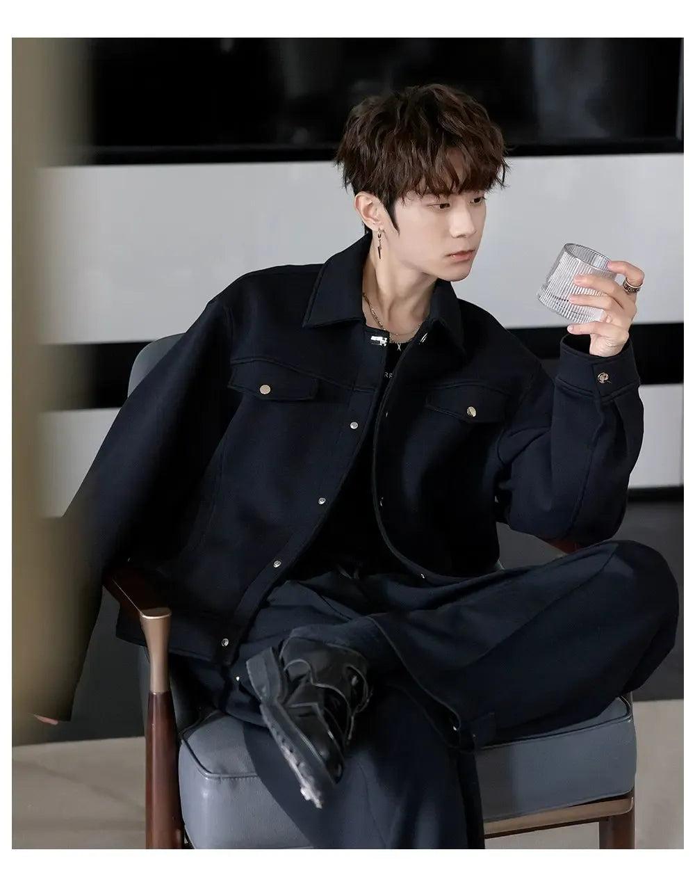 Chuan Clean Fit Breast Pocket Jacket-korean-fashion-Jacket-Chuan's Closet-OH Garments