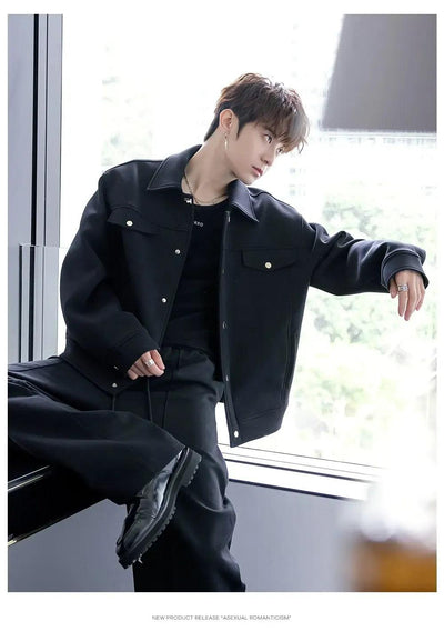 Chuan Clean Fit Breast Pocket Jacket-korean-fashion-Jacket-Chuan's Closet-OH Garments