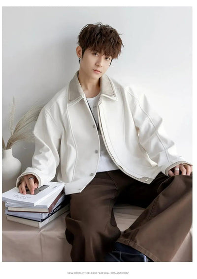 Chuan Clean Fit Spliced Jacket-korean-fashion-Jacket-Chuan's Closet-OH Garments