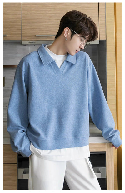 Chuan Clean Fit Two-Piece Long Sleeve Polo-korean-fashion-Polo-Chuan's Closet-OH Garments