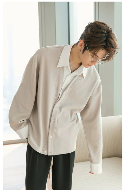 Chuan Collared and Layered Shirt-korean-fashion-Shirt-Chuan's Closet-OH Garments
