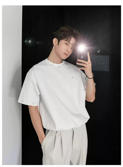 Chuan Color Stitches T-Shirt-korean-fashion-T-Shirt-Chuan's Closet-OH Garments