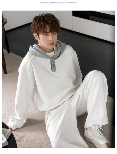 Chuan Contrast Knit Hoodie-korean-fashion-Hoodie-Chuan's Closet-OH Garments
