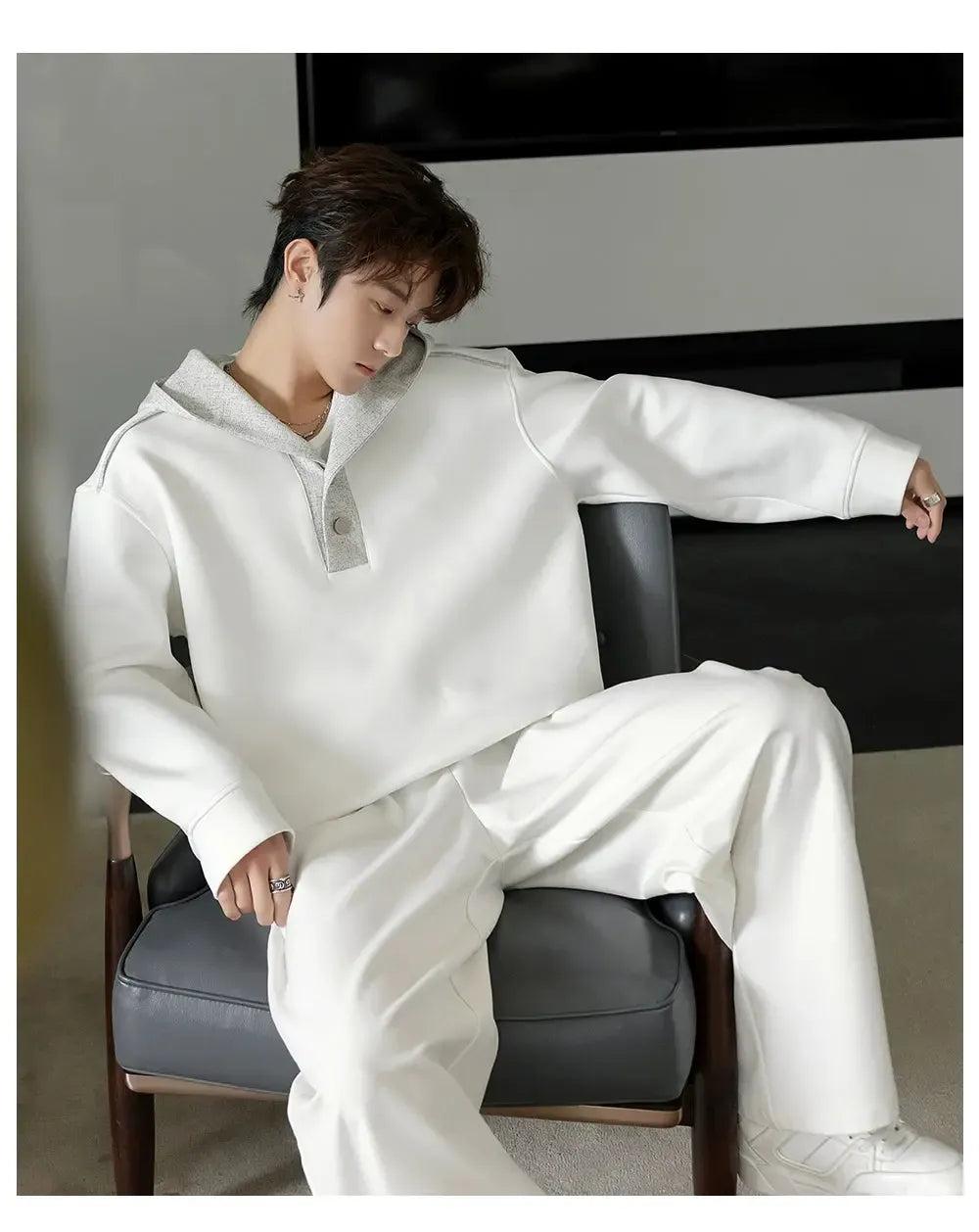 Chuan Contrast Spliced Hoodie-korean-fashion-Jacket-Chuan's Closet-OH Garments