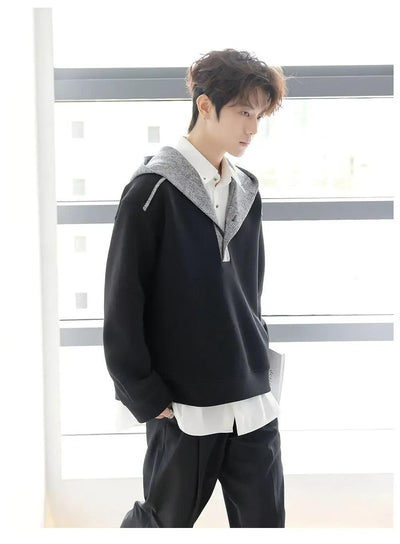 Chuan Contrast Spliced Hoodie-korean-fashion-Jacket-Chuan's Closet-OH Garments