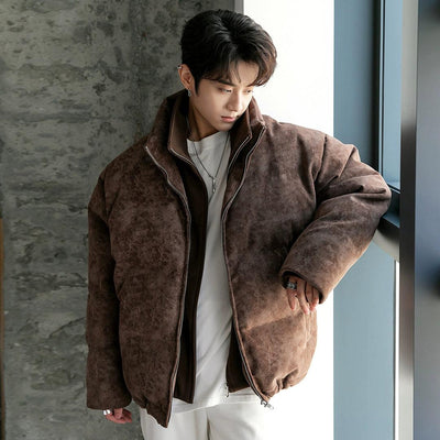 Chuan Corduroy Multi-Zip Puffer Jacket-korean-fashion-Jacket-Chuan's Closet-OH Garments