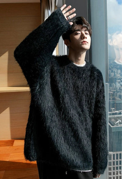 Chuan Cozy Feathered Chic Sweater-korean-fashion-Sweater-Chuan's Closet-OH Garments