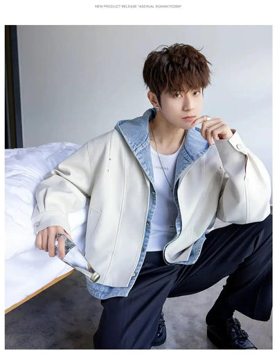 Chuan Denim Layered Hood Jacket-korean-fashion-Jacket-Chuan's Closet-OH Garments