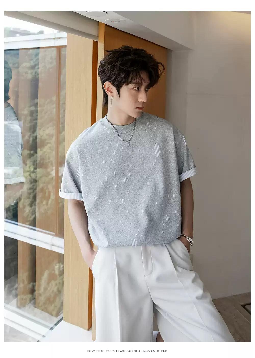 Chuan Distressed Layered T-Shirt-korean-fashion-T-Shirt-Chuan's Closet-OH Garments