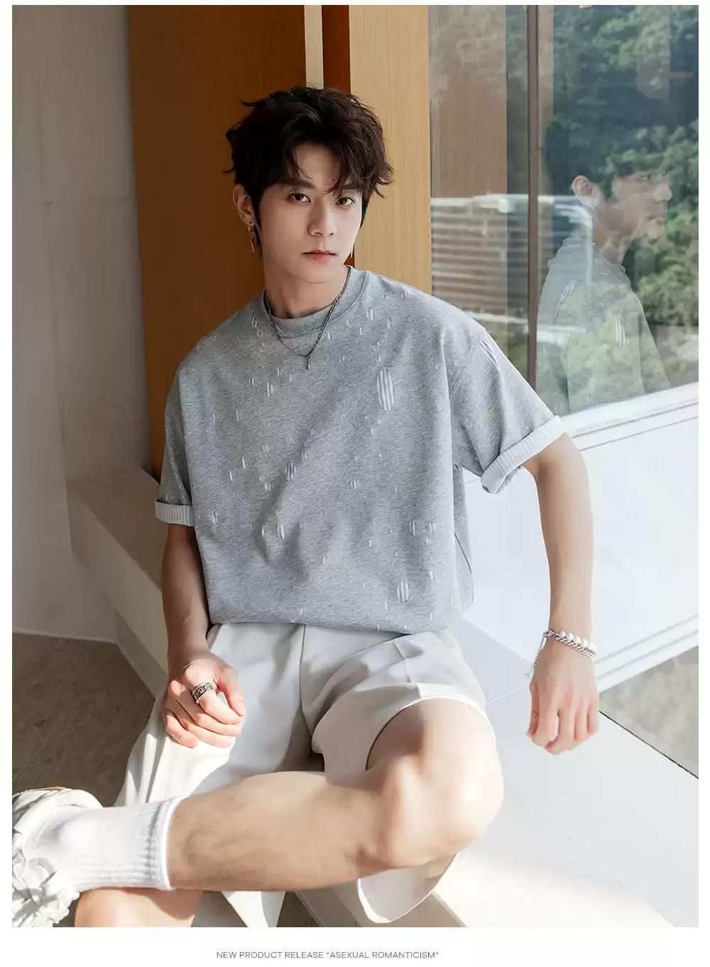 Chuan Distressed Layered T-Shirt-korean-fashion-T-Shirt-Chuan's Closet-OH Garments