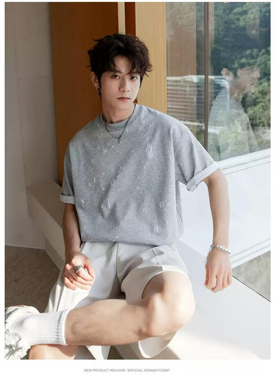 Chuan Distressed Layered T-Shirt-korean-fashion-T-Shirt-Chuan's Closet-OH Garments