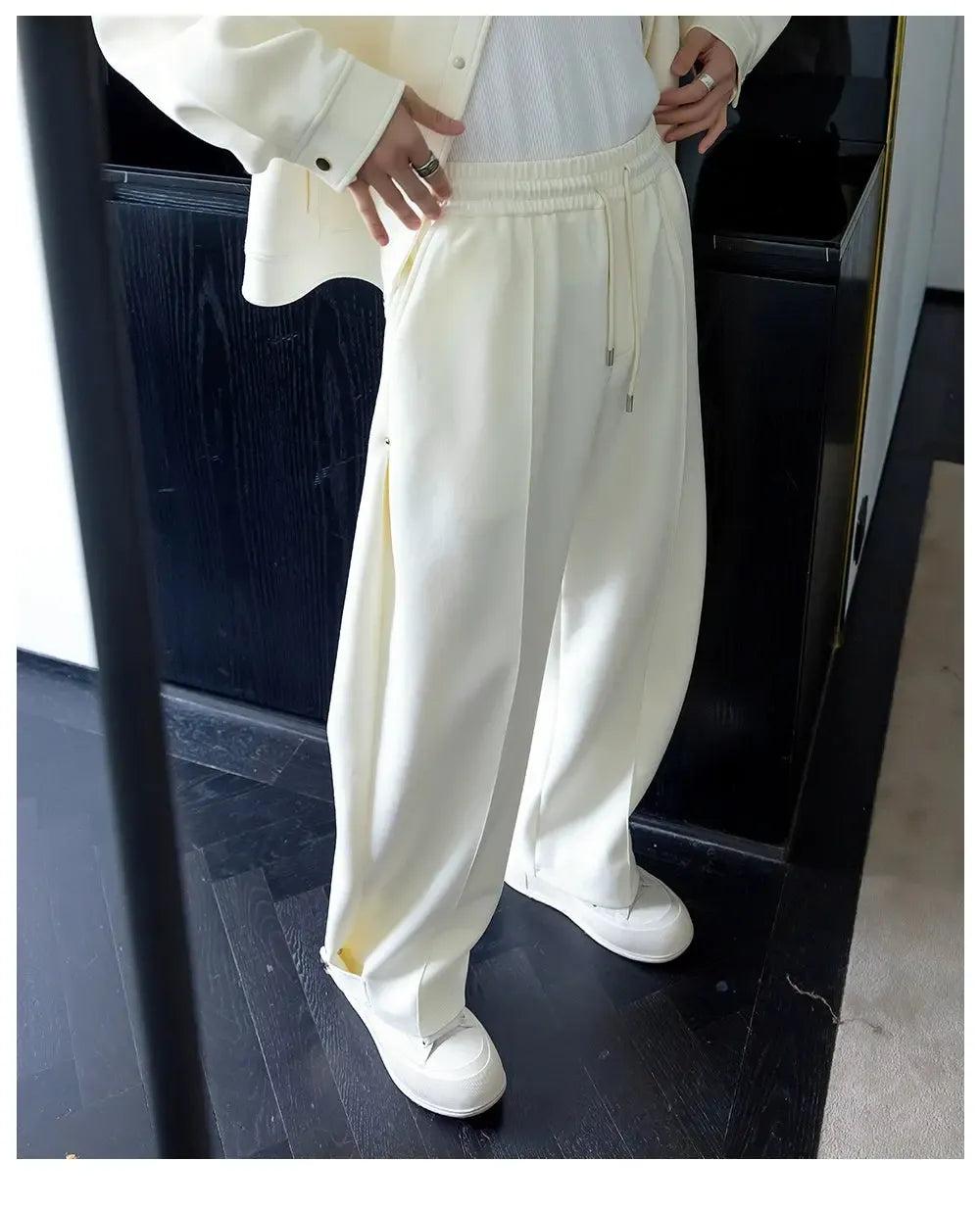 Chuan Drawstring Pleated Sweatpants-korean-fashion-Pants-Chuan's Closet-OH Garments