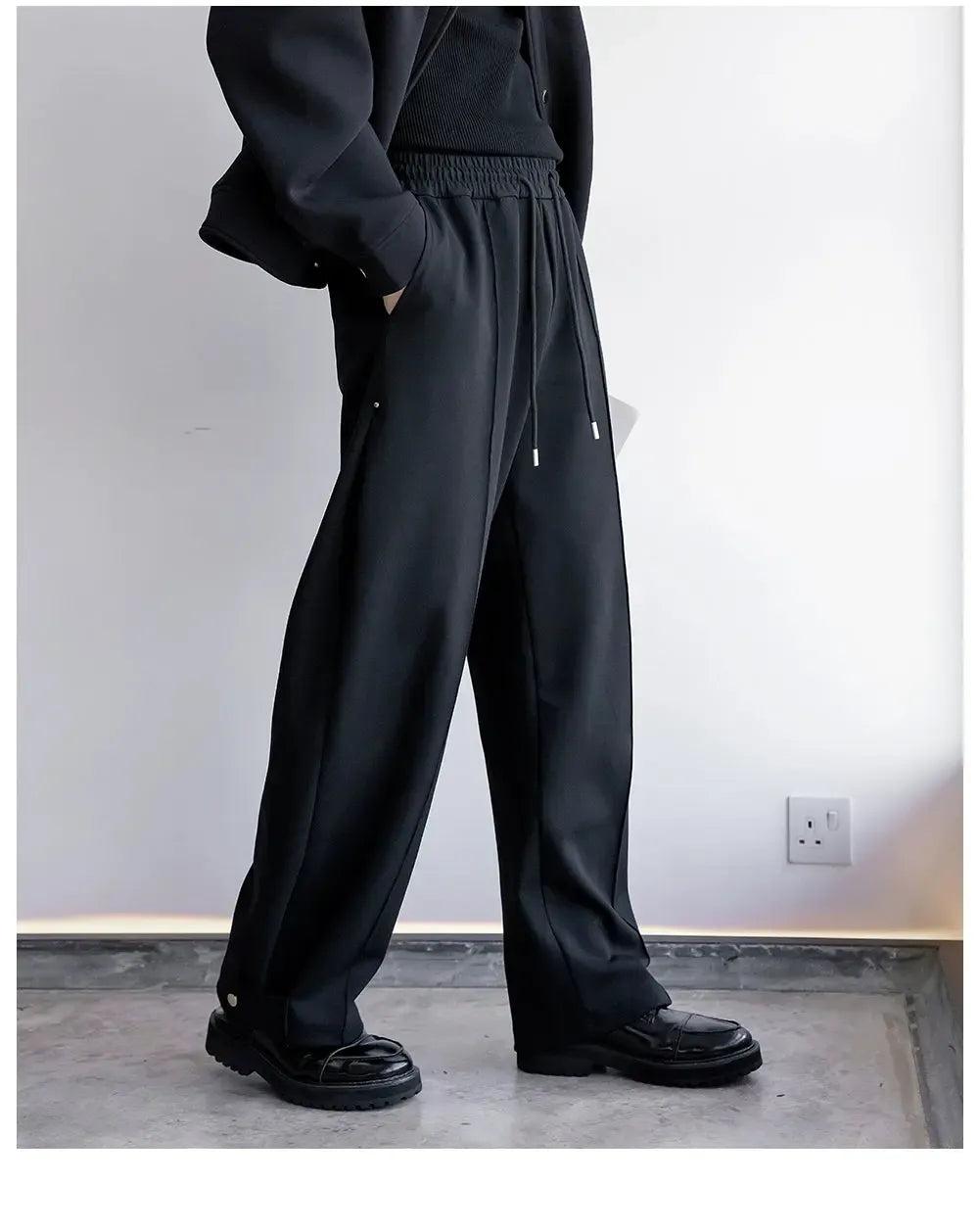 Chuan Drawstring Pleated Sweatpants-korean-fashion-Pants-Chuan's Closet-OH Garments