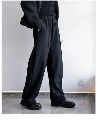Chuan Drawstring Pleated Sweatpants-korean-fashion-Pants-Chuan's Closet-OH Garments