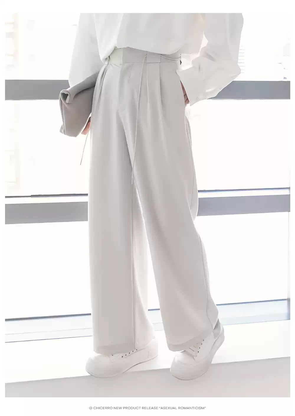 Chuan Drawstring Waist Wide Leg Trousers-korean-fashion-Trousers-Chuan's Closet-OH Garments