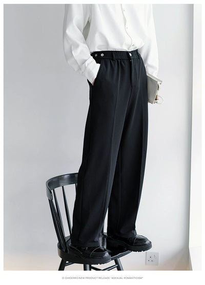 Chuan Elastic Waist Drape Trousers-korean-fashion-Trousers-Chuan's Closet-OH Garments