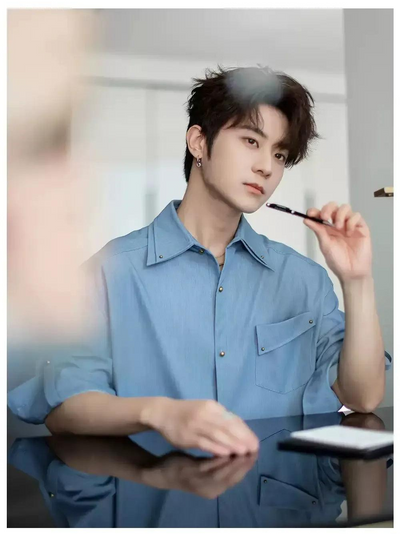 Chuan Flap Pocket Detail Buttoned Shirt-korean-fashion-Shirt-Chuan's Closet-OH Garments