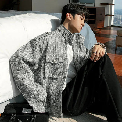 Chuan Flap Pocket Strap Stitch Textured Jacket-korean-fashion-Jacket-Chuan's Closet-OH Garments