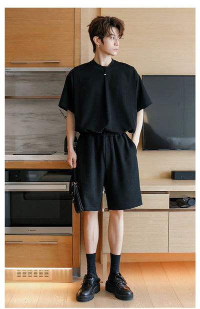 Chuan Folded Detail Center T-Shirt-korean-fashion-T-Shirt-Chuan's Closet-OH Garments