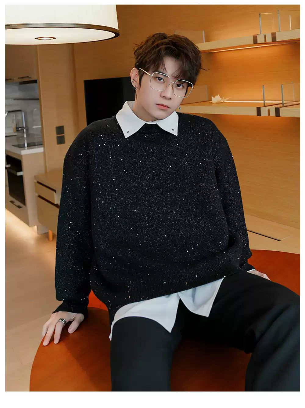 Chuan Heavy Starry Pattern Sweater-korean-fashion-Sweater-Chuan's Closet-OH Garments