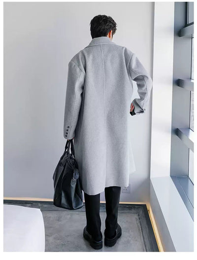 Chuan Layered Double Breasted Overcoat-korean-fashion-Long Coat-Chuan's Closet-OH Garments