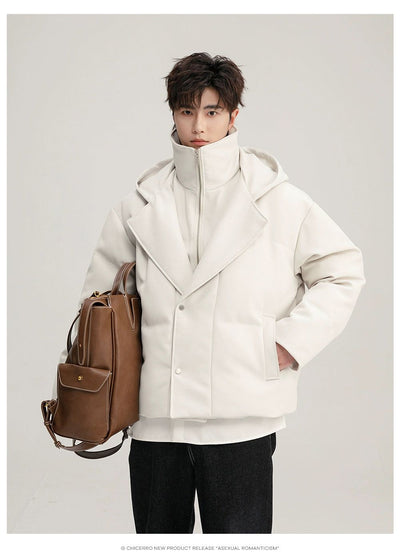 Chuan Layered Zip-Up and Hooded Jacket-korean-fashion-Jacket-Chuan's Closet-OH Garments