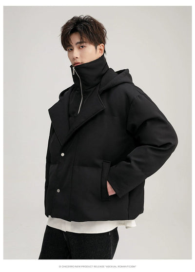 Chuan Layered Zip-Up and Hooded Jacket-korean-fashion-Jacket-Chuan's Closet-OH Garments