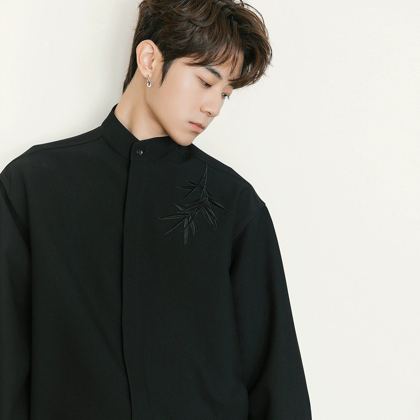 Chuan Leaves Stitch Shirt-korean-fashion-Shirt-Chuan's Closet-OH Garments