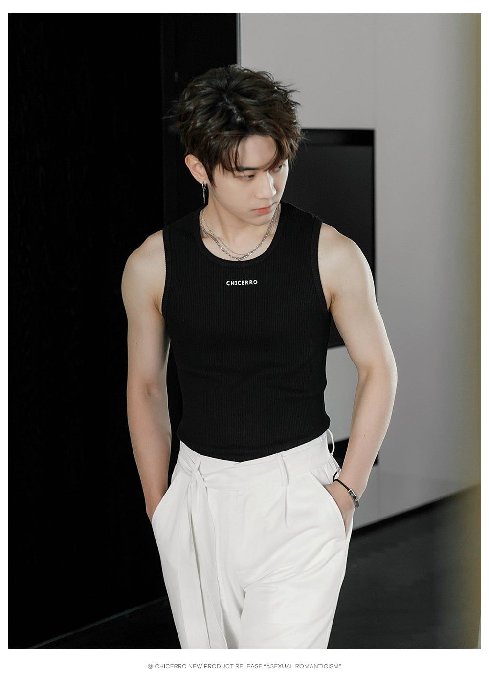 Chuan Logo Sports Ribbed Tank Top-korean-fashion-Tank Top-Chuan's Closet-OH Garments