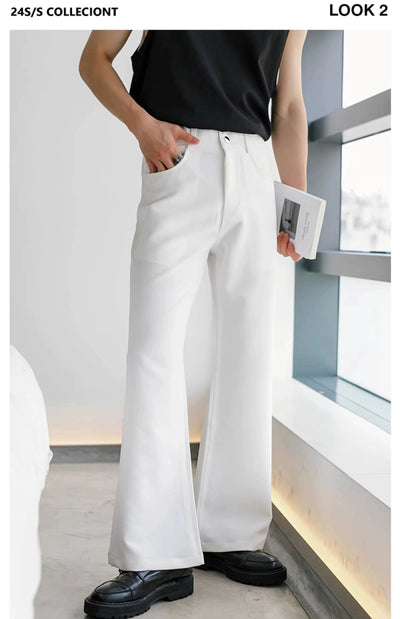 Chuan Loose Casual Flared Trousers-korean-fashion-Trousers-Chuan's Closet-OH Garments