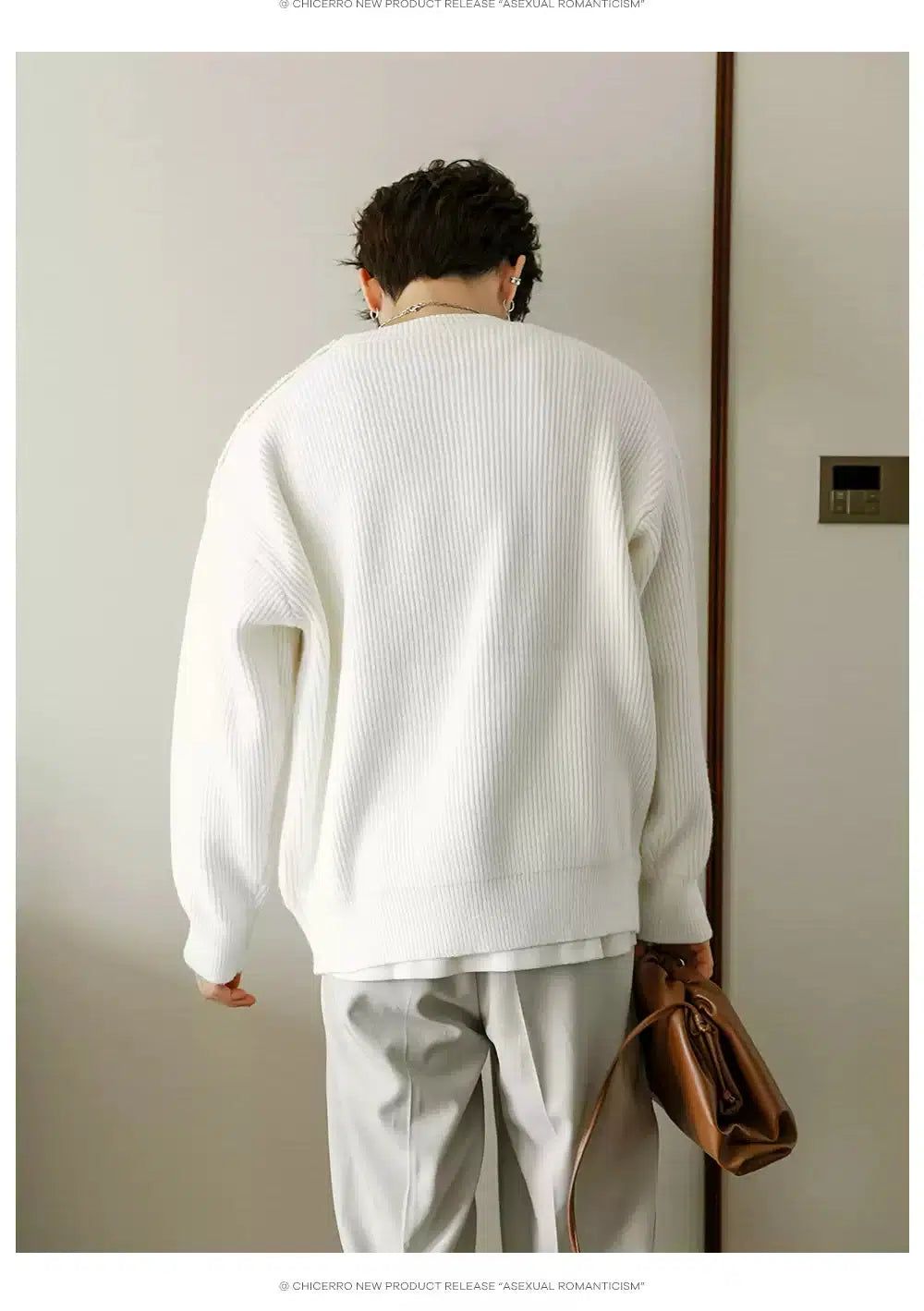 Chuan Loose Fit Waffled Grid Sweater-korean-fashion-Sweater-Chuan's Closet-OH Garments