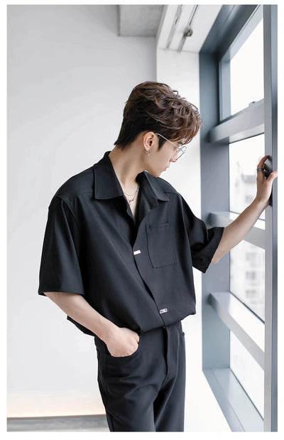Chuan Metal Buckle Clean Fit Shirt-korean-fashion-Shirt-Chuan's Closet-OH Garments