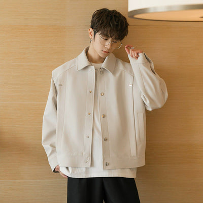 Chuan Metal Buttons Collared Jacket-korean-fashion-Jacket-Chuan's Closet-OH Garments