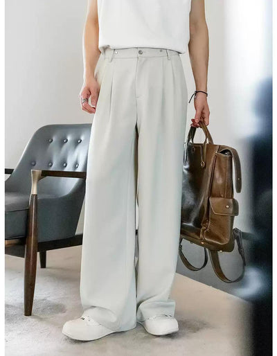 Chuan Metal Rivet Pleated Trousers-korean-fashion-Trousers-Chuan's Closet-OH Garments
