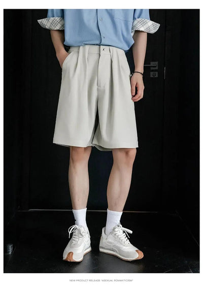 Chuan Metallic Button Pleated Shorts-korean-fashion-Shorts-Chuan's Closet-OH Garments